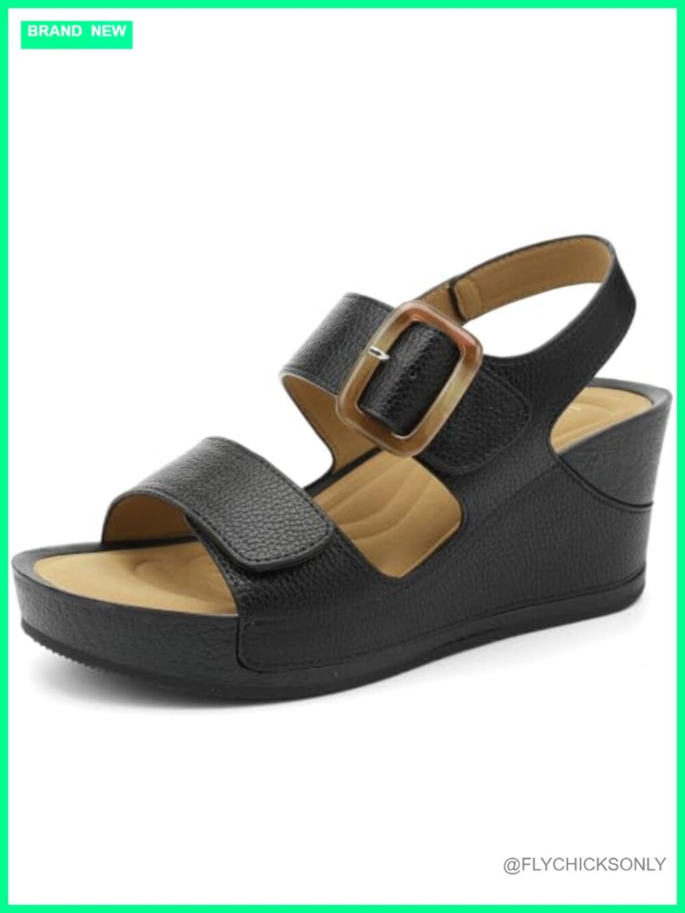 Womens Platform Wedge Sandals 2.76 Inch Heel Adjustable Strap Comfort